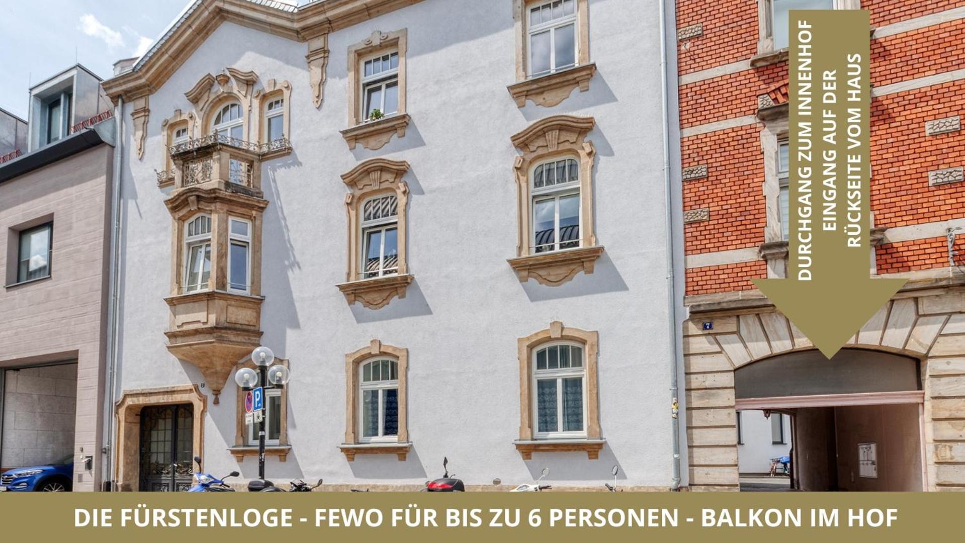 Neu Fewo Fuerstenloge 1-6 Pers Hinter Dem Markgraeflichen Opernhaus - 2 Schlafzimmer Mit Boxspringbetten 4 Einzel Oder 2 Doppelbetten, Balkon Und Einbaukueche, Barrierearm Bayreuth Dış mekan fotoğraf
